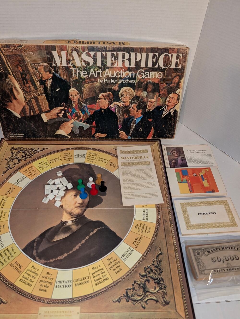 Vintage 1970 Masterpiece The Art Auction Board Game 100% Complete PB